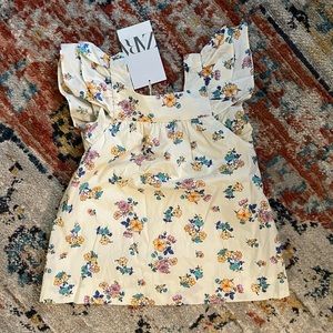 NWT Zara floral poplin dress, size 12-18 months